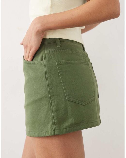 Miss Selfridge Green Denim Mini Skort