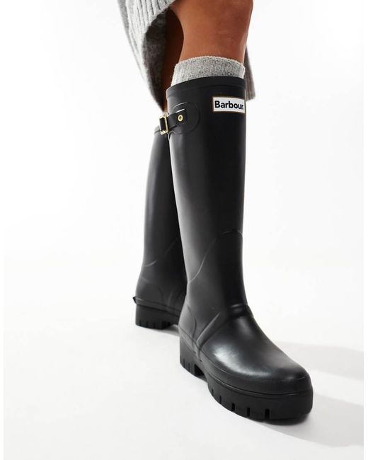 Barbour Black Snowdon Tall Gumboots