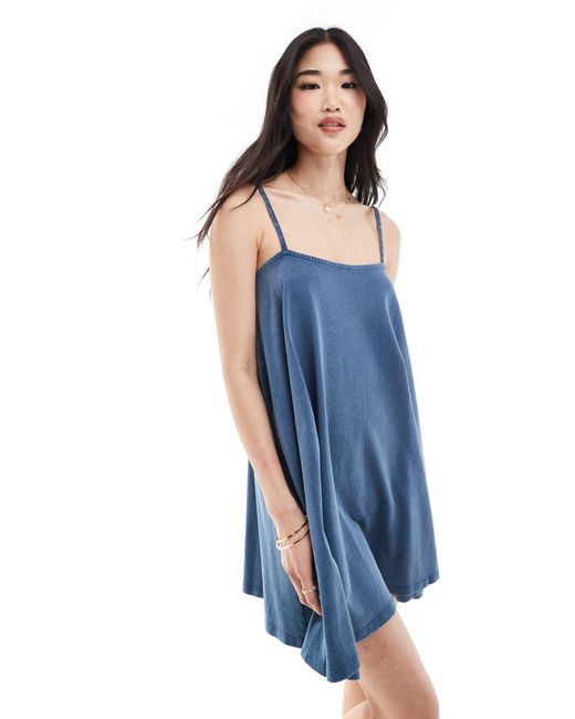 ASOS Blue Trapeze Mini Cami Dress