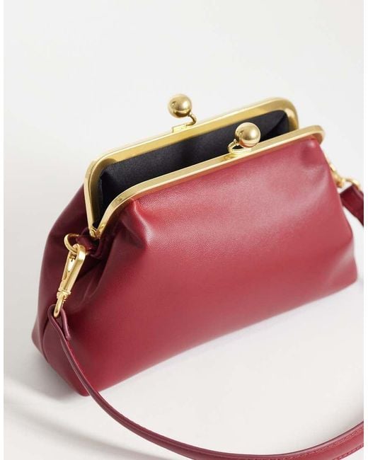 ASOS Red Frame Shoulder Pouch Bag With Detachable Strap