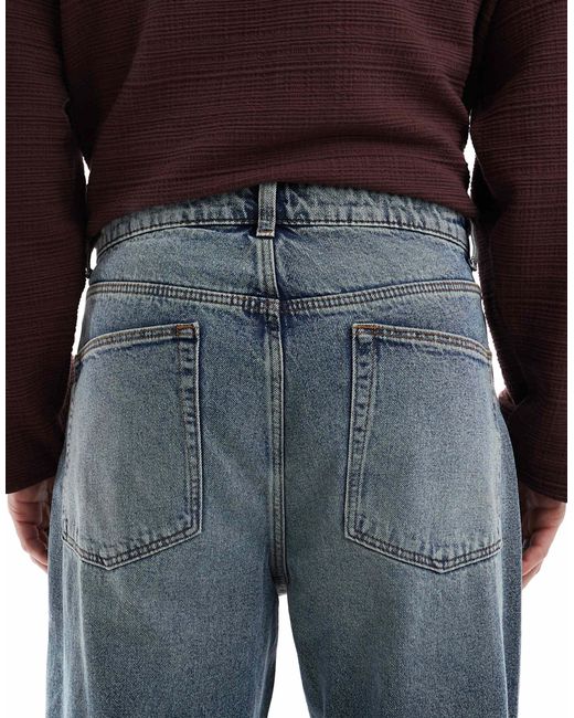 ASOS Blue Barrel Fit Jeans for men