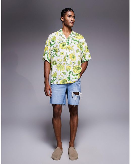 Chemise à fleurs oversize - crème ADPT pour homme en coloris Multicolor