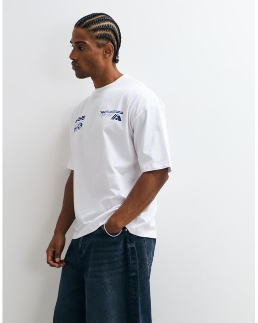 ASOS Blue Oversized T-Shirt With Goods Archive Graphic for men