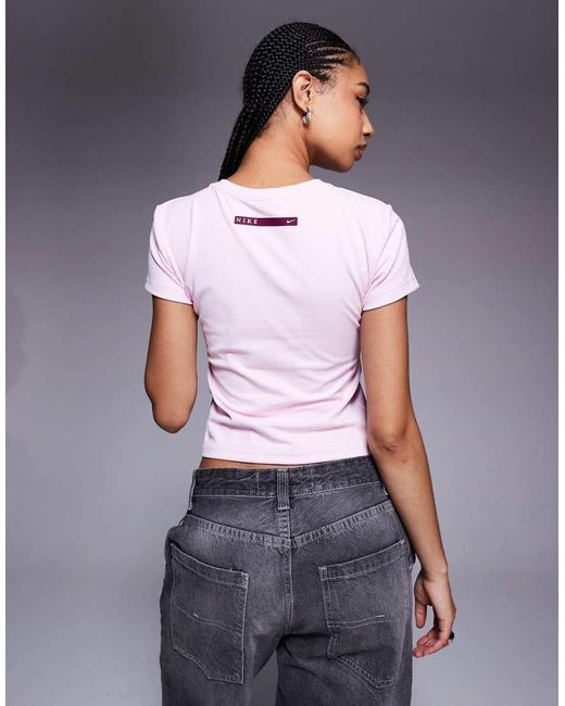 Nike Gray Gym Life Swoosh Cropped T-Shirt