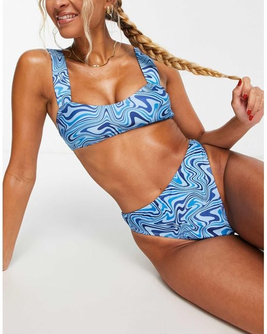 Brave Soul Blue – bikini-oberteil mit breiten trägern