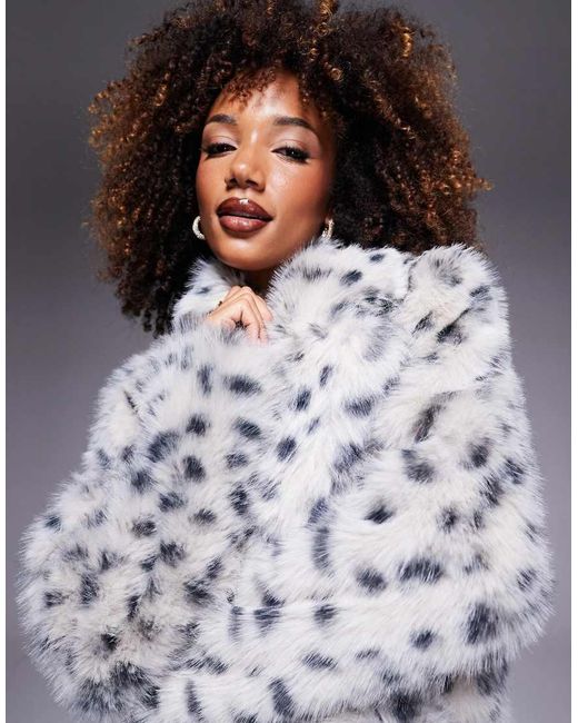 Bardot Blue Premium Faux Fur Wrap Over Coat