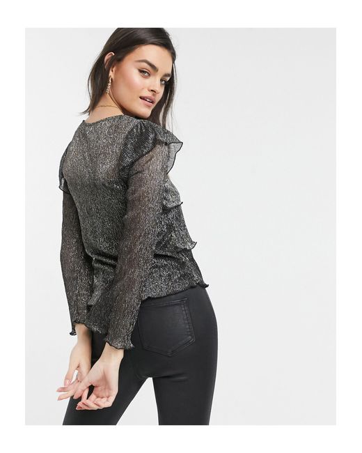 Black blouse river island Clearance