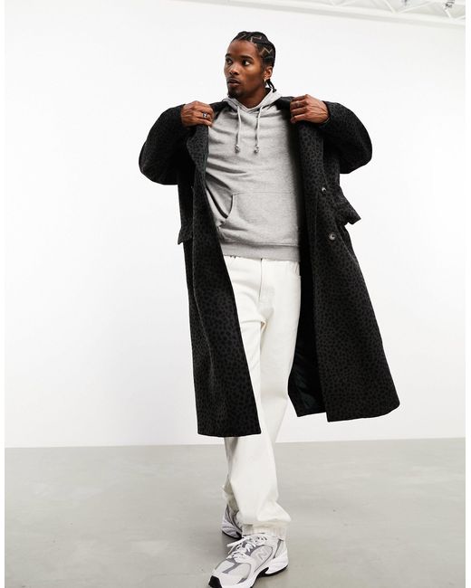 ASOS White Oversized Wool Look Overcoat for men