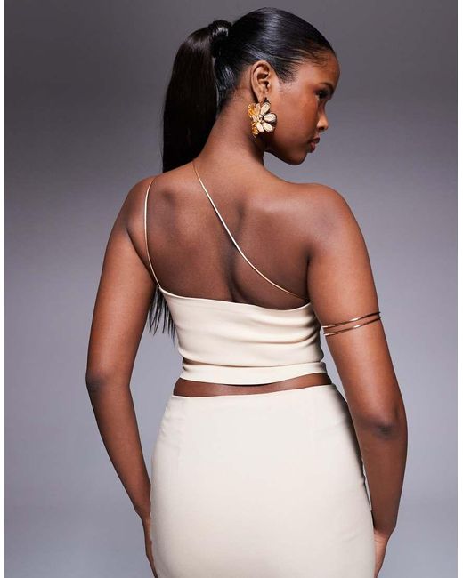 Vesper Gray Strappy Crop Top With Straight Neckline