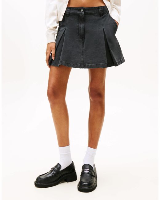 Mini-jupe en toile plissée Tommy Hilfiger en coloris Natural