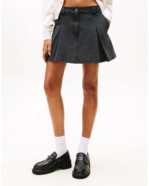 Tommy Hilfiger Natural – mini-faltenrock aus canvas