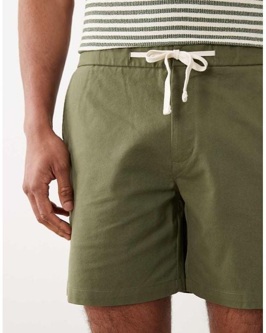 Mango Green Cotton Mix Draw String Shorts for men