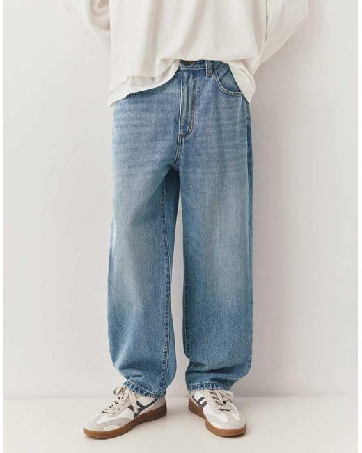 Pull&Bear Blue Baggy Jeans for men