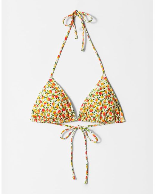 & Other Stories Brown Triangle Tie Up Bikini Top With Removable Padding