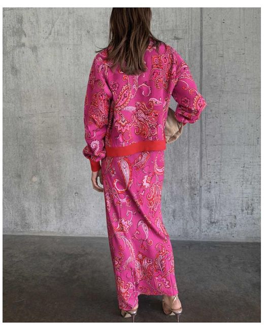 Never Fully Dressed Red Dorris Satin Maxi Skirt