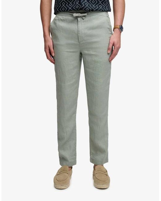 Superdry Gray Merchant Linen Pants for men