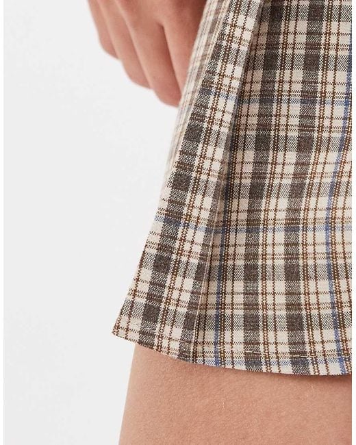 ASOS Natural Box Pleat Tailored Mini Skirt