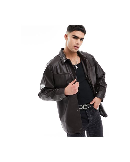 Camicia giacca di ASOS in Black da Uomo