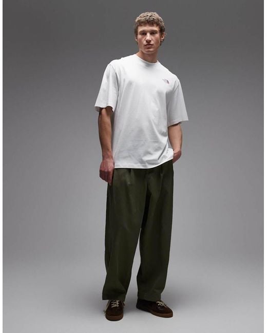 The North Face Gray Plant And Flora Backprint Oversized T-Shirt for men