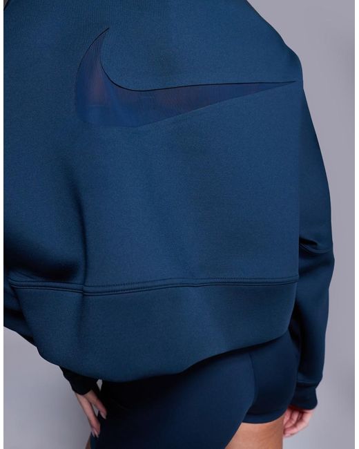 Nike Blue Prima Dri-fit Cropped Mesh Sweatshirt