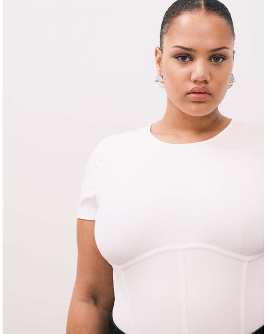 GOOD AMERICAN White Weightless Corset Bodysuit