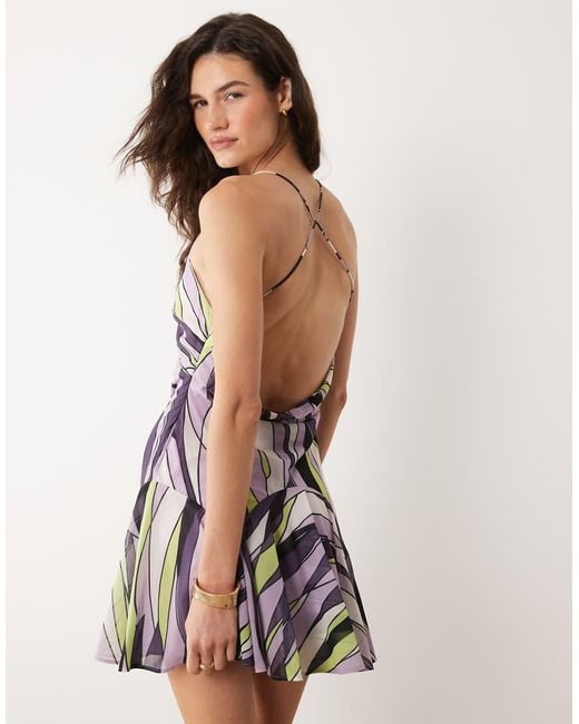 ASOS White Cami Mini Dress With Cowl Back