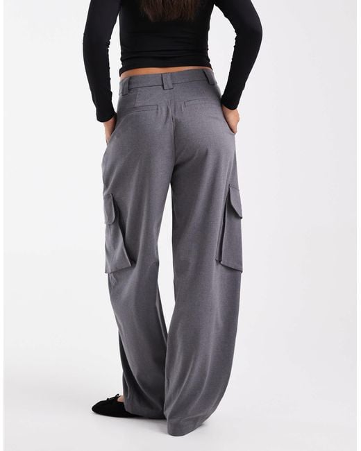ASOS Gray Tailored Utility Barrel Trouser