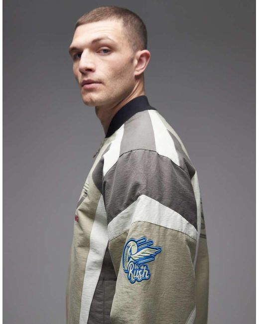Prohibited Gray Zip Up Racing Jacket for men