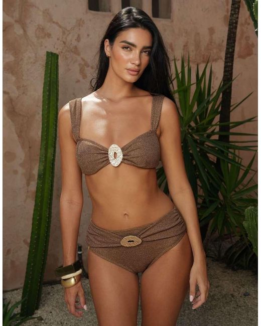 Moda Minx Green X Zoe Servini Glitter Bralet Bikini Top