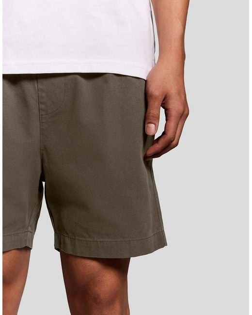 Lyle & Scott White Shorts Washed Cotton Short for men