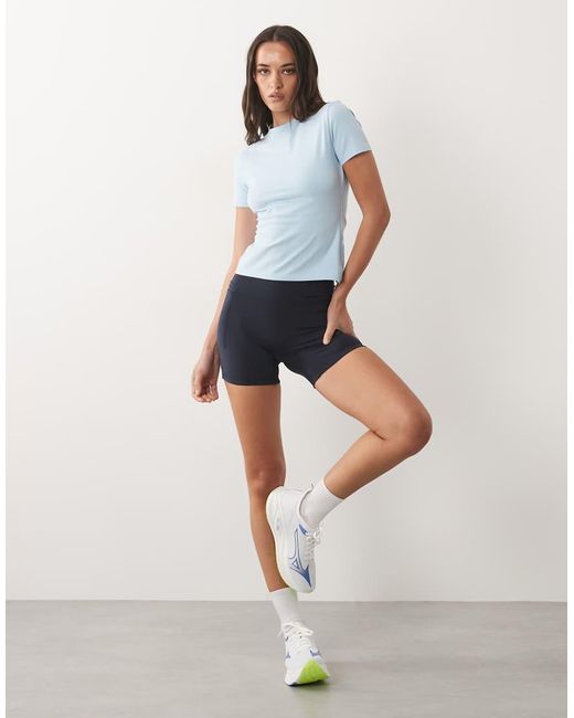 4505 Blue Fitted Cotton Everyday T-shirt With Quick Dry Finish
