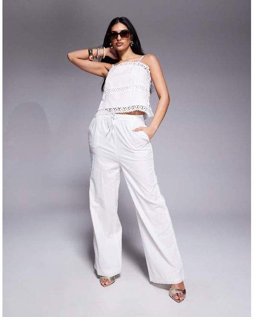 River Island Broek Met Kanten Inzetstuk in het Gray