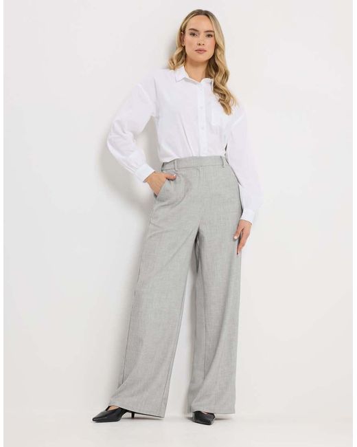 Long Tall Sally White Tailored Wide Leg Trousers