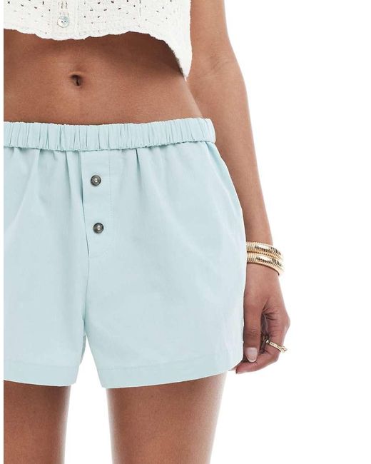 ASOS Blue Folded Waistband Shorts