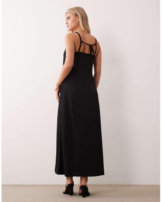 JDY Petite Black Back Tie Midaxi Dress