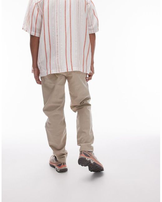 Topman Natural Tapered Chino Pants for men