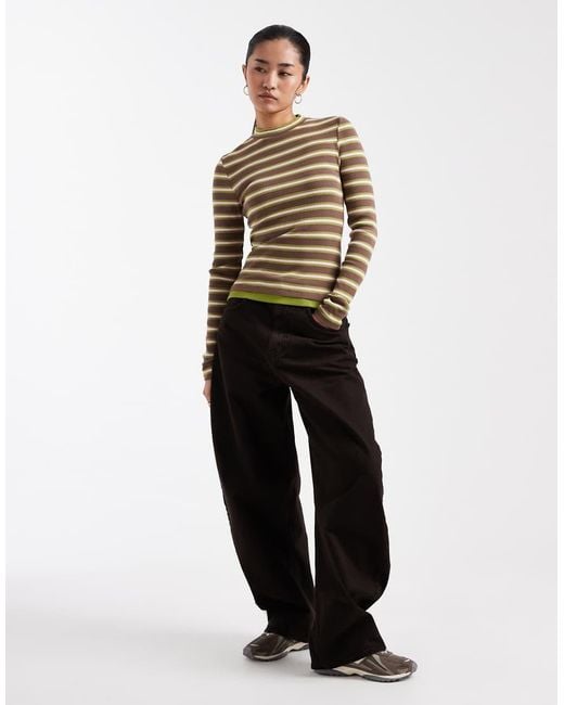 ASOS Multicolor Double Layer Long Sleeve Top
