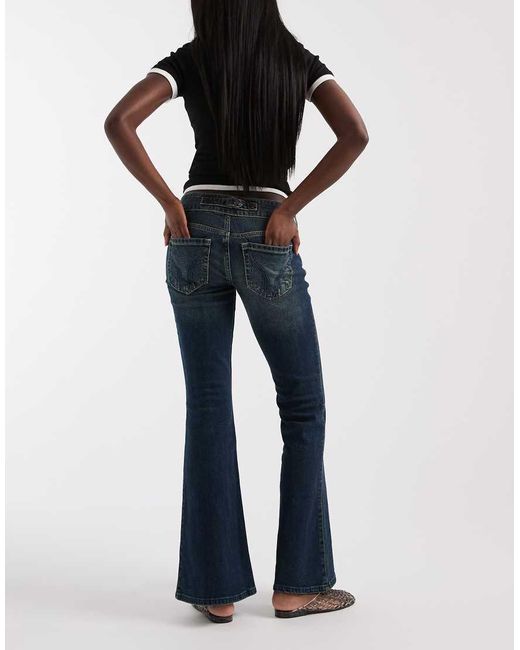 Hollister Blue Low Rise Bootcut Jeans