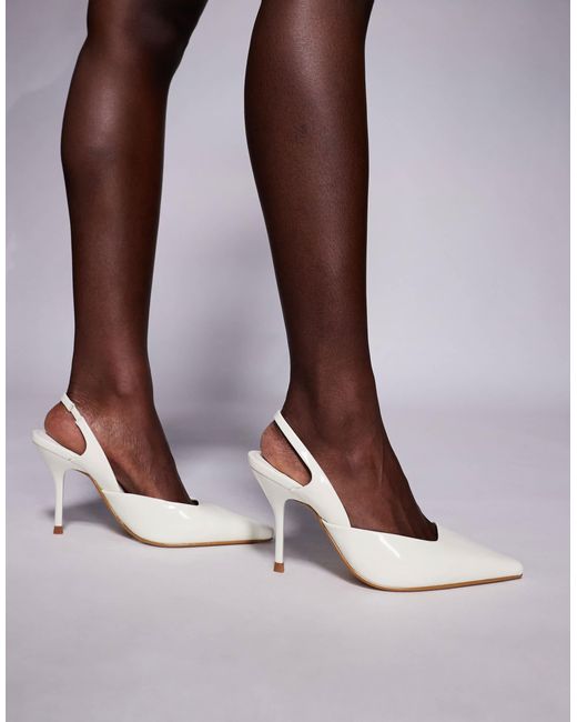 SIMMI Brown Simmi London Wide Fit Darcia Pointed Slingback Heeled Shoes