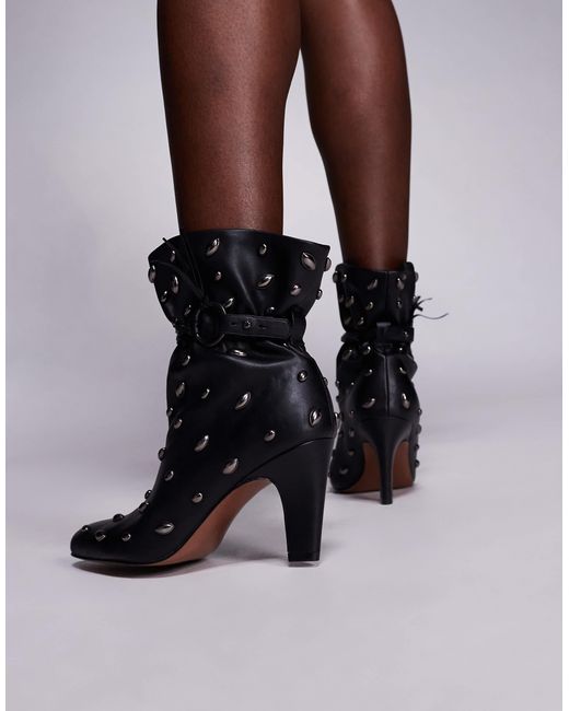 ASOS Black – emil – mit nieten besetzte ankle-boots