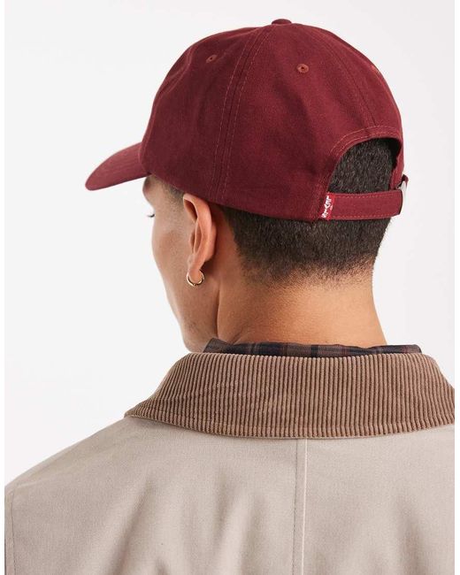 Levi's Red Relaxed Dad Heritage Cap for men