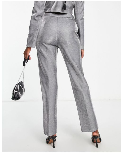 SIMMI Gray Simmi Glitter Tailored Trouser Co-ord