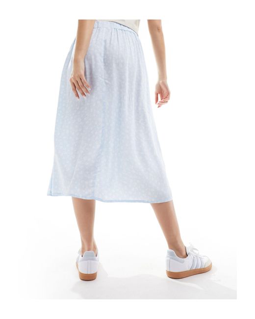 Monki Blue Midi Skirt