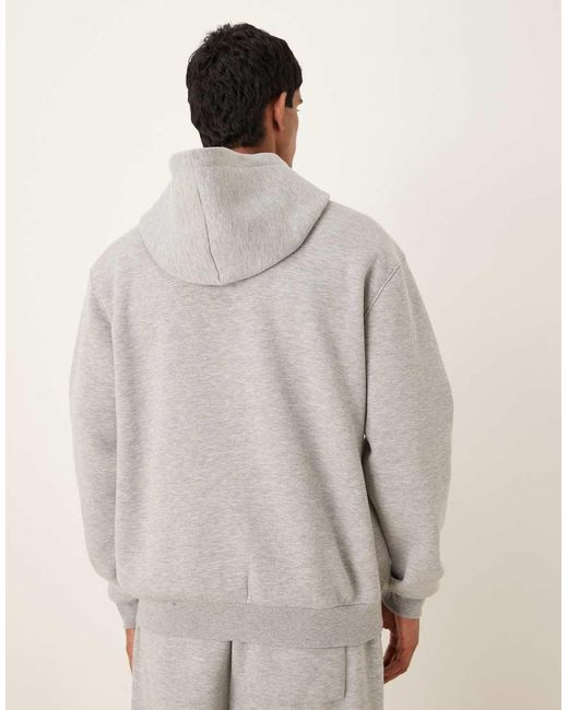 Sudadera Gris Jaspeado Holgada Con Capucha Y Estampado En El Pecho De (Parte De Un Conjunto) ASOS de hombre de color Gray
