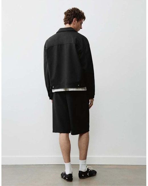 Pull&Bear Black Trucker Jacket for men