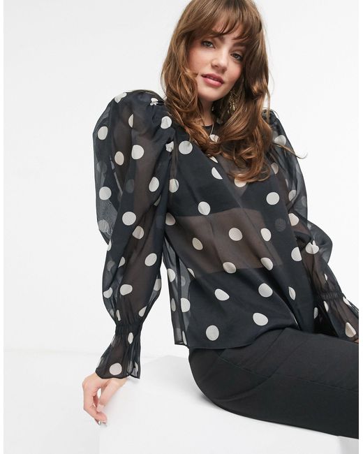 designer polka dot blouse