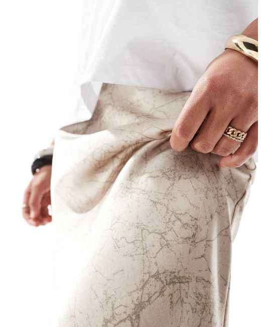 4th & Reckless White Satin Maxi Skirt