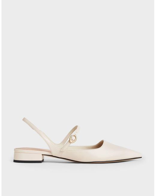 Charles & Keith Blue Roxane Slingback Mary Jane Flats