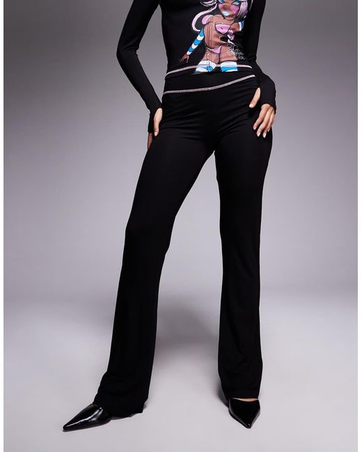I.AM.GIA Blue X Fafi Blare Fafinettes Heart Diamante Logo Detail Flare Track Pant Co-ord