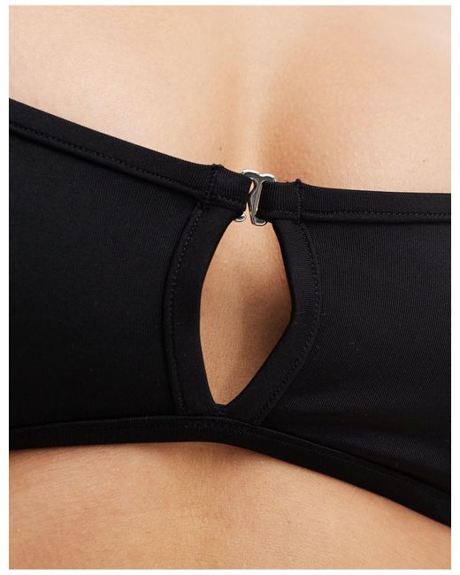 Weekday Black Bay Scoop Neck Bikini Top With Keyhole Detail